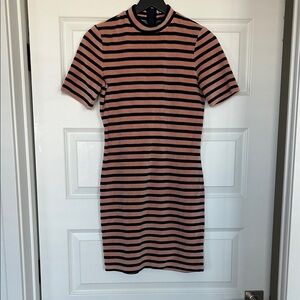 Striped navy and Pink Mini Dress T ALEXANDER WANG